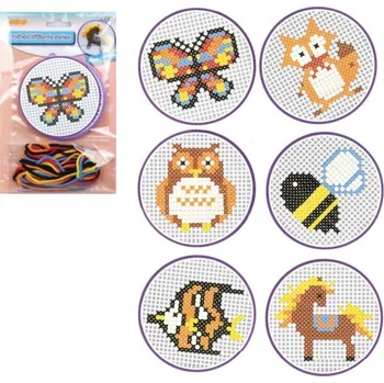 Textilie Vyšívání křížkovým stehem asst 6 druhů na kartě 14x22cm