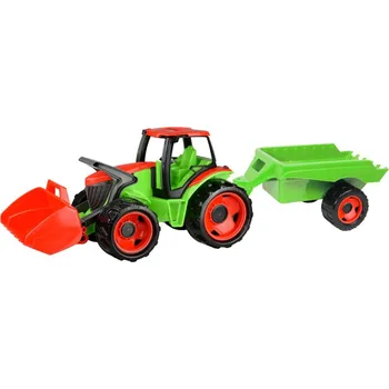 autíčko Traktor se lžící Giga Trucks s vlekem plast 62cm v krabici 72x40x28cm