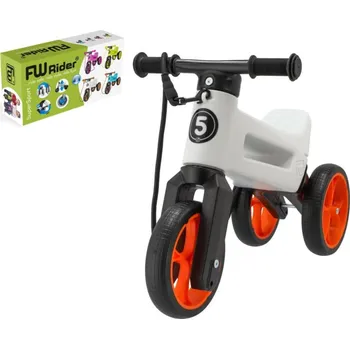 Odrážedlo Odrážedlo FUNNY WHEELS Rider SuperSport bílé/oranž 2v1+popruh,výš.sedla28/30cm nos.25kg 18m+v kr