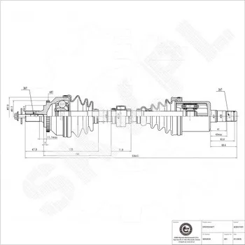 Poloosa kola Přední levá hnací hřídel Volvo S60 I V70 II 8252033 ESEN SKV