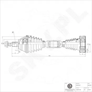 Poloosa kola Poloosa pohonu Audi A3 Q2 Seat Altea Leon Škoda Karoq Octavia Superb VW Golf Passat, přední pravá 1K0407272QS ESEN SKV
