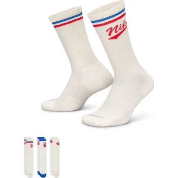 Pánské ponožky Vysoké bavlněné ponožky Nike EVERYDAY PLUS (3 PAIRS) bílé HJ9336-901 - S | UK 10,5 | US 11,5