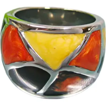Prsten Ocelový prsten s barevnými detaily a moderním designem, velikost na dotaz. 59,5