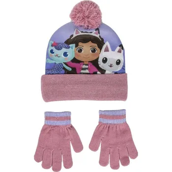 Čepice Dětský zimní set Gabby's Dollhouse|Gábinin kouzelný domek: Přátelé (univerzální) fialová