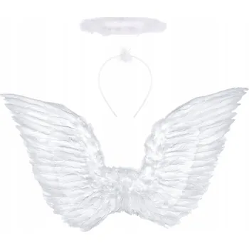 Karnevalový kostým Kostým KŘÍDLA Anděla + SVATOZÁŘ set Andílek Bílý Kostým BETLÉM