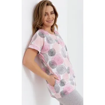 Dámské pyžamo Dámské pyžamo CANA 273 - bavlna Růžovo-šedá M