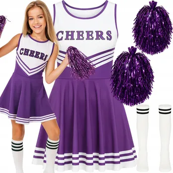 Karnevalový kostým KOSTÝM ROZTLESKÁVAČKY TANEČNICE ROZTLESKÁVAČKA TANEČNÍ KOSTÝM BAMBULE 134 140