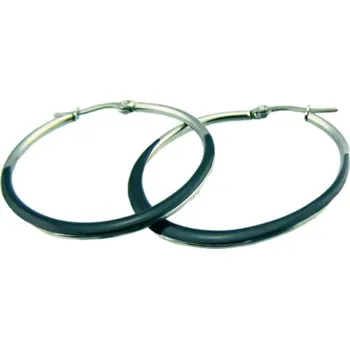 Náušnice Náušnice s černým akcentem, průměr 49x37 mm, elegantní design pro každodenní nošení.