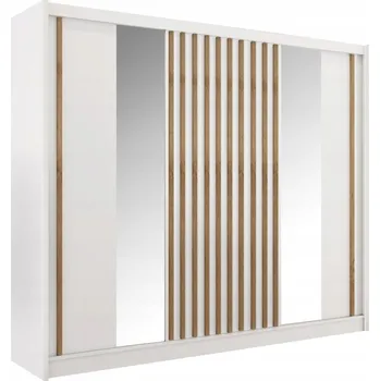 Šatní skříň Šatní Skříň Kondela s žebříkem 250 x 215 x 61 cm bílá