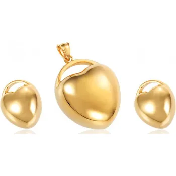 Souprava šperků Srdcový šperkový set: přívěsek 33 mm, náušnice 20 mm, celková hmotnost 42,1 g.