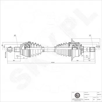 Přední levá hnací hřídel Mercedes-Benz GL M-Class 1663301200 ESEN SKV