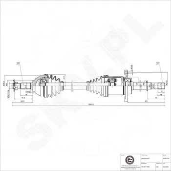 Poloosa kola Přední pravá hnací hřídel Nissan Qashqai Renault Koleos I 391001189R ESEN SKV