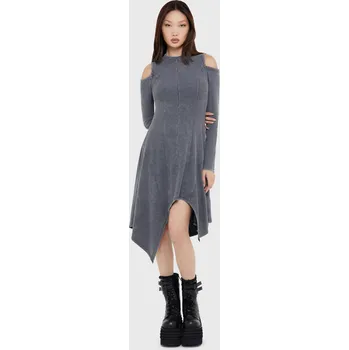 Dámské šaty Středně dlouhé šaty Gotika z KIHILIST by KILLSTAR - Cinderstorm Dress - Ženy - šedá