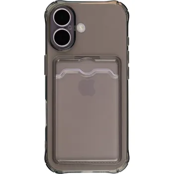 Pouzdro na mobilní telefon Silikonový černý kryt s peněženkou pro iPhone 17