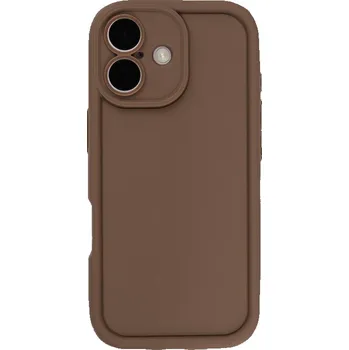 Pouzdro na mobilní telefon Silikonový hnědý kryt se zvýšenou ochranou hran pro iPhone 17
