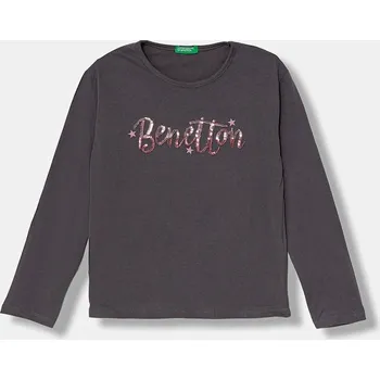 Dětské bavlněné tričko s dlouhým rukávem United Colors of Benetton 3ATNC10RG.G.Seasonal šedá 90X, vel. 122