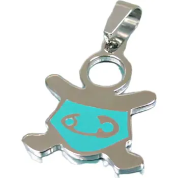 Přívěsek Přívěsek s veselým designem ve stříbrné barvě a modrým detailem, ideální pro každodenní nošení.