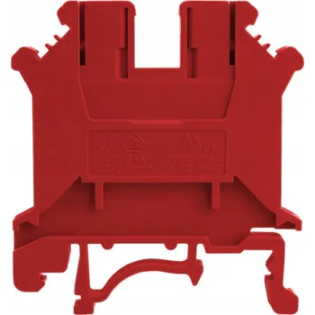 IP kamera Průchozí svorkovnice na DIN lištu, červená, šroubová, 6mm², 1-pólová, VDE, UL 7341