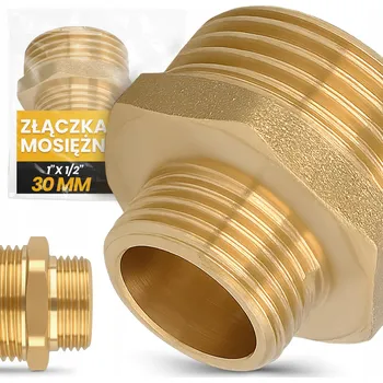 Fitinka MOSAZNÁ REDUKCE 1x1/2" VNĚJŠÍ ZÁVIT (Vnější Závit) Vsuvka Nátrubek Redukční Spojka GE-T