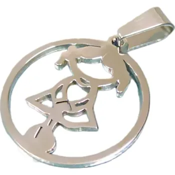 Přívěsek Přívěsek s ornamentálním motivem ve stříbrné barvě, moderní design, kód produktu 7PP11204.