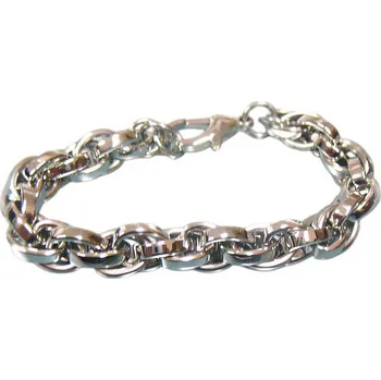 Náramek Náramek z oceli s lesklým povrchem, délka 210 mm, šířka 11 mm.