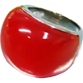 Prsten Kulatý červený prsten s lesklým povrchem, elegantní design pro každodenní nošení. 54,4