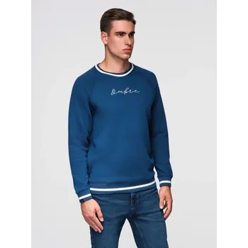 Pánská mikina Ombre Clothing Pánská modrá mikina s nápisem V1 SSNZ-0244