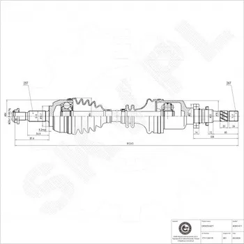 Poloosa kola Přední pravá hnací hřídel Renault Grand Scenic II Megane II Scenic II 7711135779 ESEN SKV