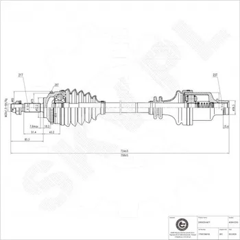 Poloosa kola Přední pravá hnací hřídel Renault Clio II Kangoo 7700106018 ESEN SKV