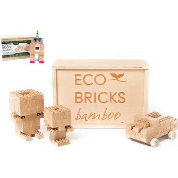 ostatní stavebnice Stavebnice dřevěná 145ks ECO Bricks v dřevěné krabičce 25x9,5x17cm