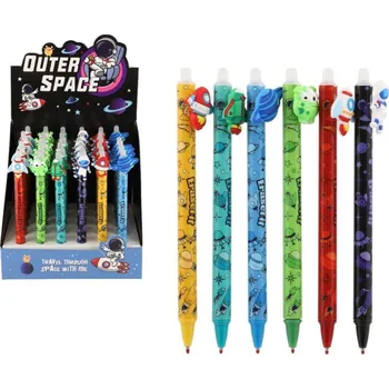 Tužka/pero gumovací vesmír 0,5 plast modré 6 barev