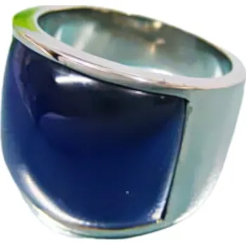 Prsten Ocelový prsten s modrým kamenem, elegantní design, moderní styl, velikost na míru. 52