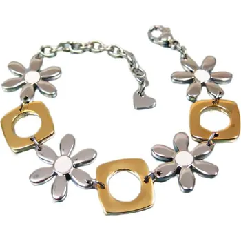 Náramek Náramek s květinovým motivem a geometrickými prvky ve stříbrné barvě, kód produktu 7NB10503.