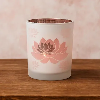 Svícen Svícen skleněný matný - Lotos