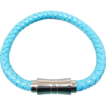Náramek Náramek v modré barvě s elegantním uzávěrem z oceli, stylový doplněk pro každodenní nošení.