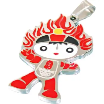 Přívěsek Přívěsek s postavičkou s ohnivými vlasy a barevným designem, zábavný a hravý styl, ideální doplněk pro každou příležitost.