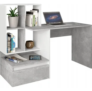 Obdélníkový psací stůl Kondela 145 x 52 x 111,6 cm beton/bílá