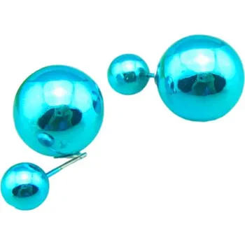 Náušnice Náušnice s plastovou perlou v modré barvě, průměr 8 mm a 16 mm, lehké a stylové, ideální pro každodenní nošení.