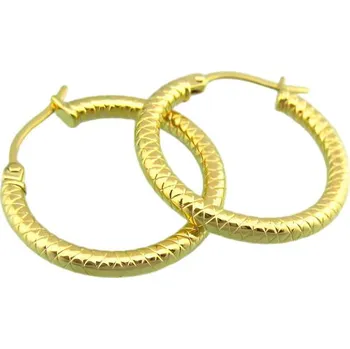 Náušnice Náušnice s kulatým designem a texturou, průměr 20 mm, šířka 3 mm, lehké a elegantní, ideální pro každodenní nošení.