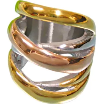 Prsten Kroucený prsten v kombinaci stříbrné a zlaté barvy, elegantní design, kód produktu 7PR12767. 54,4