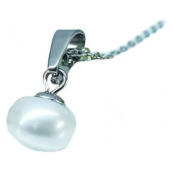 Přívěsek Přívěsek s perlou v stříbrné barvě, rozměr 10x10 mm, elegantní design pro každou příležitost.