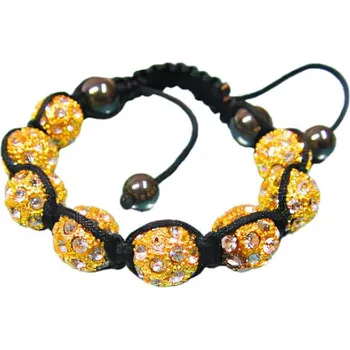 Náramek Náramek s korálky a zlatou barvou, 12 mm - elegantní design s ozdobnými kamínky.