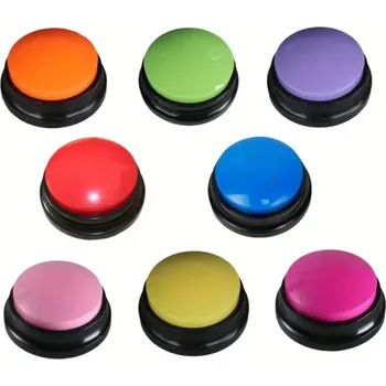 Hračka pro psa 8 ks Hlasová tlačítka pro psy 8,8 x 4 cm Sada záznamových tlačítek pro výcvik a komunikaci se zvířaty Na baterie 2× AAA