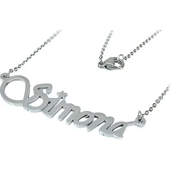 Přívěsek Osobní ocelový přívěsek s nápisem SIMONA na jemném řetízku, elegantní design pro každodenní nošení.