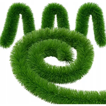 Vánoční dekorace VÁNOČNÍ GIRLANDA UMĚLÁ ZELENÁ HUSTÁ SVÁTEČNÍ ŘETĚZ DLOUHÝ 5 M