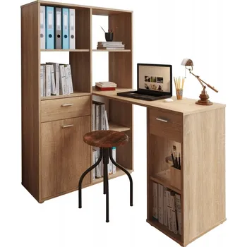 Psací stůl Obdélníkový psací stůl Kondela 124 x 90 x 145 cm, dub sonoma světlý