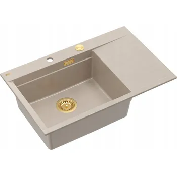 Granitový dřez Jednokomorový granitový dřez Quadron béžový