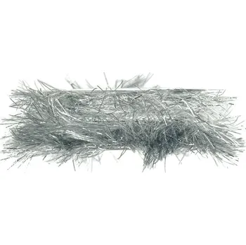 Stuha Provázek dekorační GRAYLAND TWINKLE šedý 4m (5,-Kč/m) (Dekorační provázek třásňový, bavlněný, stříbrná niť)