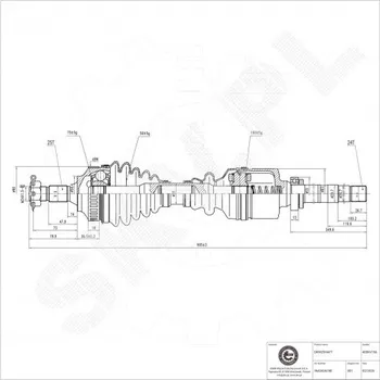 Poloosa kola Přední pravá hnací hřídel Citroën Berlingo Xsara Peugeot Partner 9642426780 ESEN SKV