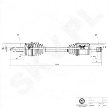 Poloosa kola Přední levá hnací hřídel Toyota Verso 434200F080 ESEN SKV